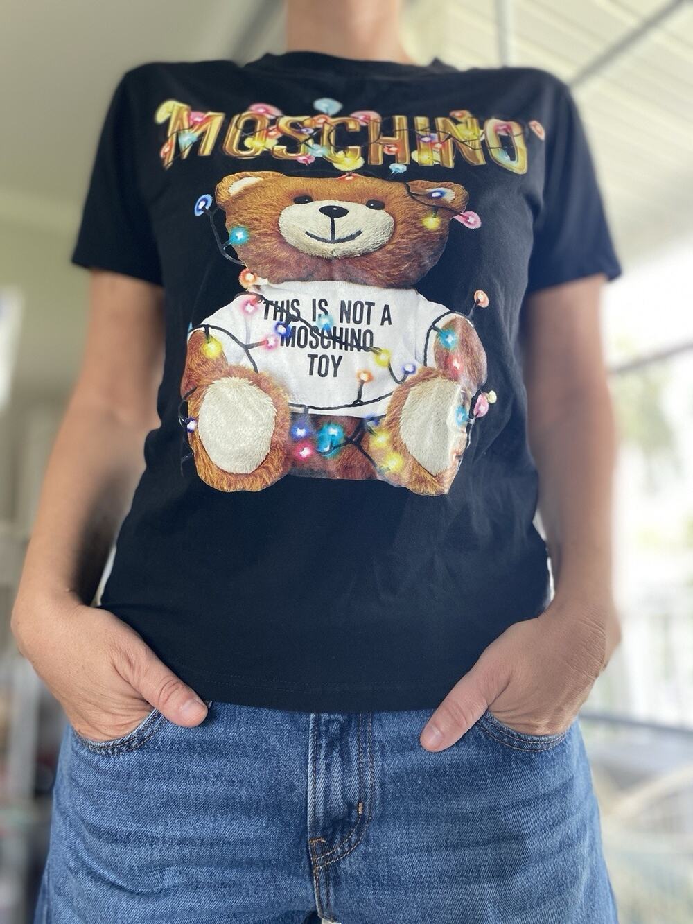 Moschino Women’s Teddy Christmas 2018 Limited Edition Black Cotton-Silk S